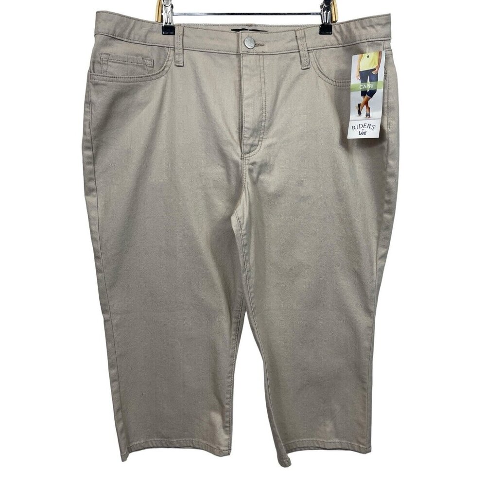 New Rider Lee Women's Kakhi Perfect Mid Rise Peyote Casual Capris SZ 18M